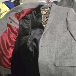 Blazin Roxx Gray Men's Shirt Jacket with Black and Red Satin Interior